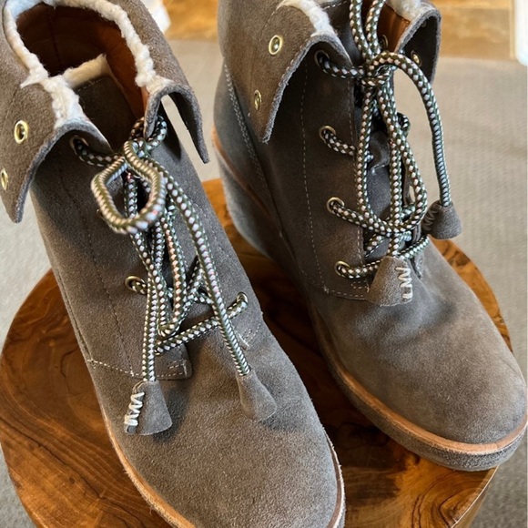 Kate Spade Areana   Suede Lace Up Wedge Boots - Picture 2 of 13